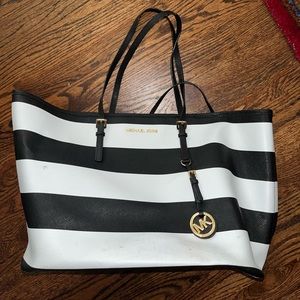 Michael Kors striped tote